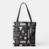 Geometrische vormen zwart patroon tote bag (Achterkant)