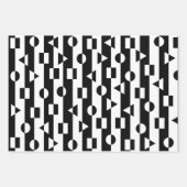 Geometrische vormen Zwart-wit Patroon Inpakpapier Vel (Voorkant)