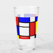 Geometrische vormgeving Mondriaan geïnspireerd doo Glas (Achterkant)