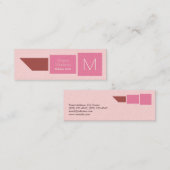 geometrische vormgeving van de lipstick, roze paar mini visitekaartje (Voorkant / Achterkant)