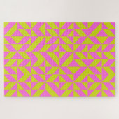 Geometrische vormgeving van hot-roze Limoen Chartr Legpuzzel (Horizontaal)