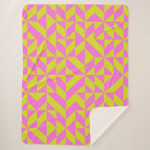 Geometrische vormgeving van hot-roze Limoen Chartr Sherpa Deken (Voorkant)