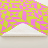 Geometrische vormgeving van hot-roze Limoen Chartr Sherpa Deken (3/4)