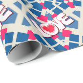 Geometrische vormgeving van Red Heart Love-wrappin Cadeaupapier (Rol Hoek)