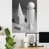 Geometrische vormschaduw poster (Thuiskantoor)