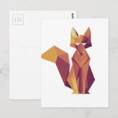 Geometrische vos briefkaart (Voorkant / Achterkant)