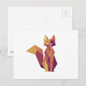 Geometrische vos briefkaart (Voorkant / Achterkant)