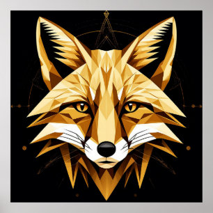 Geometrische voskunst met gouden tinten moderne de poster