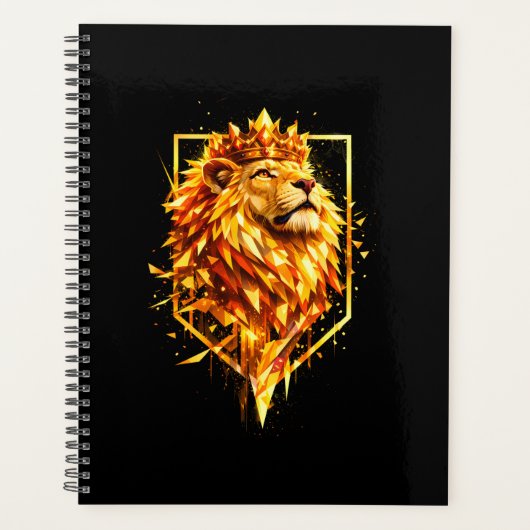 Geometrische Vuur Leeuwen Kroon Planner (Voorkant)