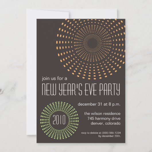 Geometrische vuurwerk Nieuwe Uitnodigingen van de  (Voorkant)
