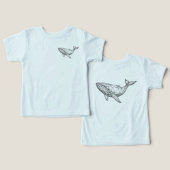 Geometrische Wal Kinderen T-Shirt (Ontwerp Voorkant & Achterkant)