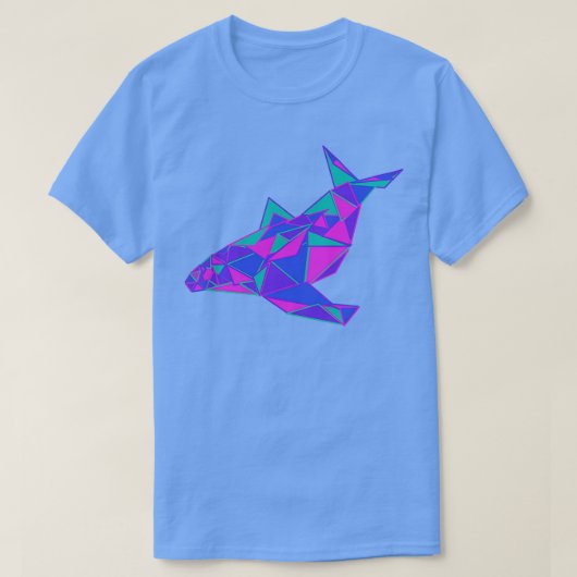 Geometrische walvis van de waterverf t-shirt (Design voorkant)