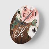 Geometrische wandklok met geometrische tuin Roos B (Hoek)