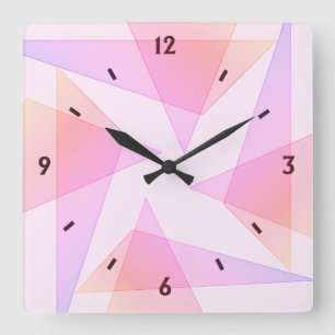Geometrische wandklok van Pastels
