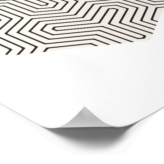 Geometrische wandkunst met zwarte en grijze hark poster (Hoek)