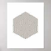 Geometrische wandkunst met zwarte en grijze hark poster (Voorkant)