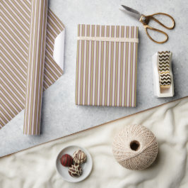 Geometrische Warm Neutrals Verticale Snoep Strepen Cadeaupapier