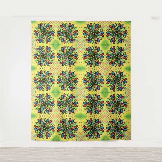 GEOMETRISCHE WATERDROPS PATROON WANDKLEED (Voorkant)