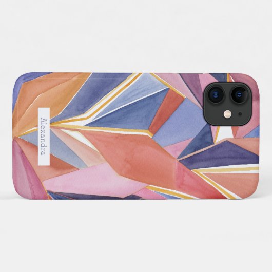 Geometrische Waterverf Abstracte Aangepast telefoo Case-Mate iPhone Case (Achterkant (horizontaal))