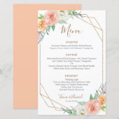 Geometrische Waterverf Bloem Diner Menu (Voorkant / Achterkant)