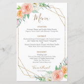 Geometrische Waterverf Bloem Diner Menu (Voorkant)