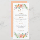 Geometrische Waterverf Bloem Diner Menu (Voorkant / Achterkant)