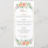 Geometrische Waterverf Bloem Diner Menu (Voorkant)