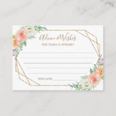 Geometrische Waterverf Bloemen Bruiloft Advies Kaa Informatiekaartje (Voorkant)