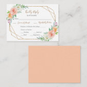 Geometrische Waterverf Bloemen Bruiloft RSVP Kaart (Voorkant / Achterkant)