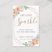 Geometrische Waterverf Bloemen Bruiloft Sparkler L Visitekaartje (Voorkant)