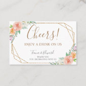 Geometrische Waterverf Bloemen Drink Ticket (Voorkant)