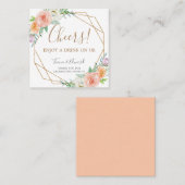 Geometrische Waterverf Bloemen Drink Ticket (Voorkant / Achterkant)