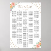 Geometrische Waterverf-bloemen Poster (Voorkant)