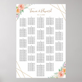 Geometrische Waterverf-bloemen Poster