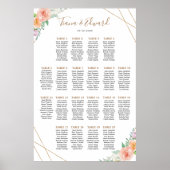 Geometrische Waterverf-bloemen Poster (Voorkant)