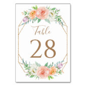Geometrische Waterverf Bloemen Tafelnummer (Achterkant)