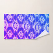 Geometrische Waterverf Boho Blue Paars Patroon Bad Handdoek (Handdoek)