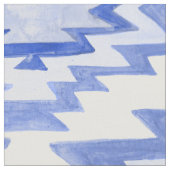 Geometrische Waterverf Boho Blue Patroon Stof (Close Up)