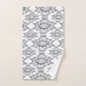 Geometrische Waterverf Boho Gray White Patroon Bad Handdoek (Handdoek)