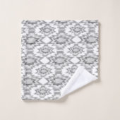Geometrische Waterverf Boho Gray White Patroon Bad Handdoek (Wasdoekje)