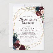 Geometrische Waterverf Bruidsmeisjes Brunch Shower Kaart (Voorkant)