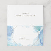 Geometrische Waterverf bruiloft Plaatskaartje (Buitenkant ongevouwen)