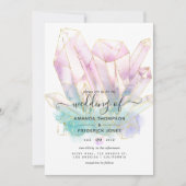 Geometrische Waterverf Crystals Weddenschap Kaart (Voorkant)