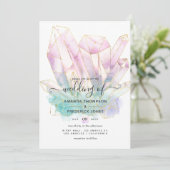 Geometrische Waterverf Crystals Weddenschap Kaart (Staand voorkant)