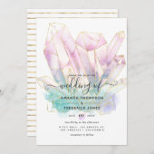 Geometrische Waterverf Crystals Weddenschap Kaart (Voorkant / Achterkant)