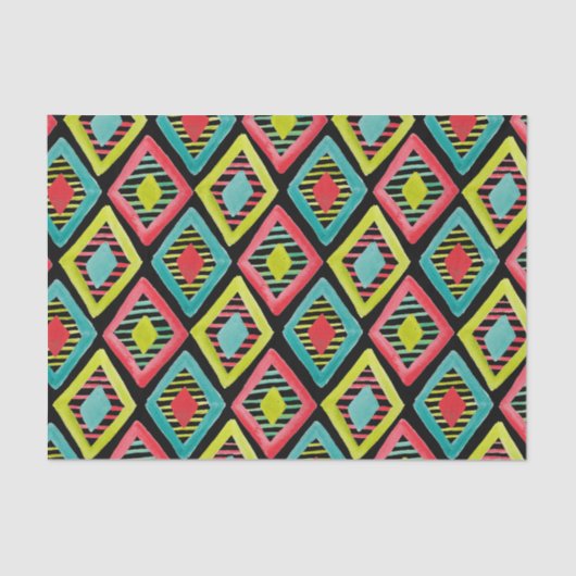 Geometrische Waterverf Diamonds Tissuepapier (Voorkant)