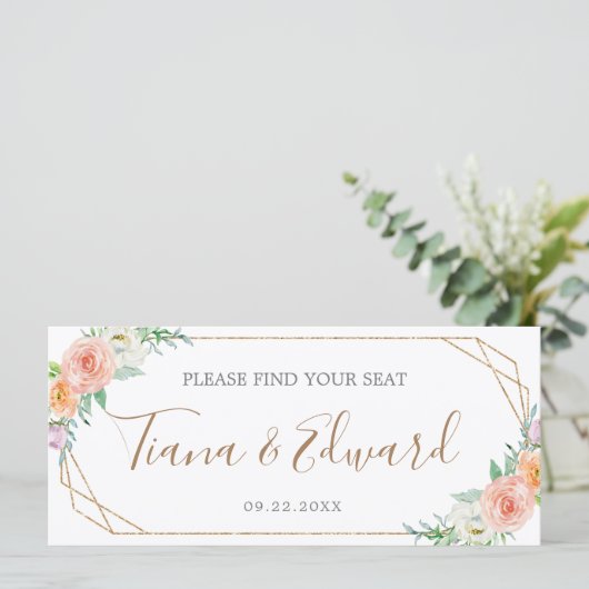 Geometrische Waterverf drijvende straten Programmakaart (Staand voorkant)