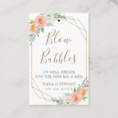 Geometrische Waterverf Flowers Bubble Wand Label (Voorkant)