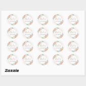 Geometrische Waterverf Flowers Goodie Bag Snack Ronde Sticker (Vel)