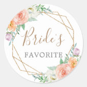 Geometrische Waterverf Flowers Goodie Bag Snack Ronde Sticker (Voorkant)